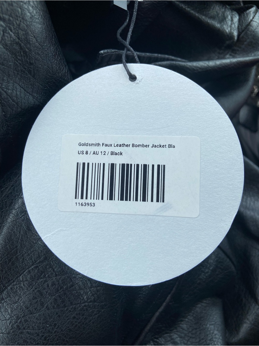 NWT - PRINCESS POLLY GOLDSMITH FAUX LEATHER BOMBER JACKET BLACK US 8 / AU 12 - Picture 5 of 6